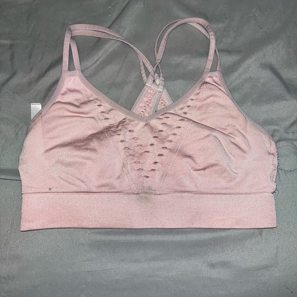 Pink sports bra